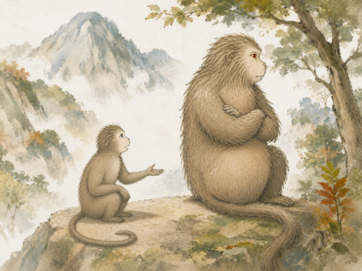 Illustration for Scene 03 of “Aka and Ao” — Ao's Kind Words